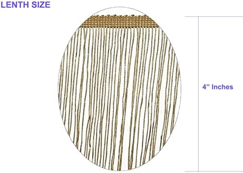 5 Yards of 4" Long Chainette Fringe Thread Yarn Tassel Trim Braid Fringe for Crafts Sewing and Decor-Light Gold
