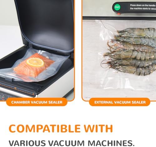 Wevac Vacuum Sealer Bags, Multiple Sizes, 200Pack Precut Bags, 6 Vac Rolls
