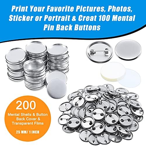 Hicarer 600 Pcs Button Maker Supplies Metal Pin Badge Parts Kit,1 Inch
