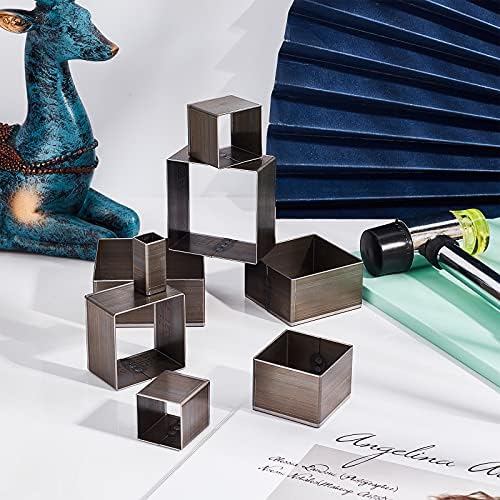 PandaHall 8pcs Die Punch Cutter, 10.5-51mm Hollow Punching Tool High Carbon Steel Die Cutter Square Leather Cutting Die for Leather Crafts