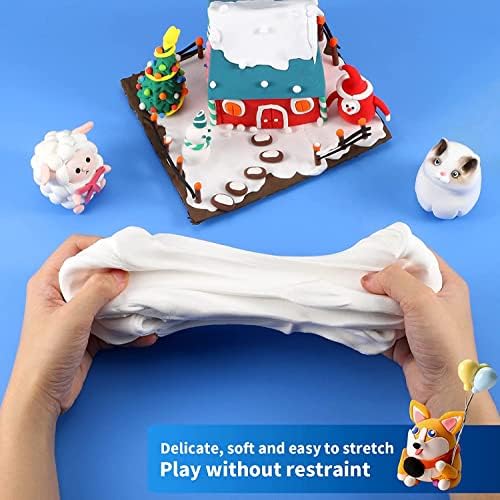 ifergoo 125g White Air Dry Clay, 4.41 oz Foam Magic Modeling Clay for Kids | Refill White Clay for School Art & Craft Project, Slime Supplies, Super Light & Soft, Non-Toxic, Age 3-12 Boys and Girls Gift