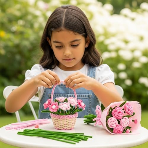 Caydo 200 Pieces Pink Pipe Cleaners for Flowers