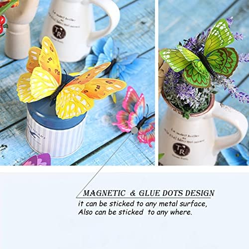 OPSEAM 3D Butterfly Wall Decor Butterfly Decorations Stickers with Magnets | 48 PCS Colorful,12 Styles Double Layer Butterfly for Classroom Decoration,Locker Refrigerator, Reusable,Waterproof