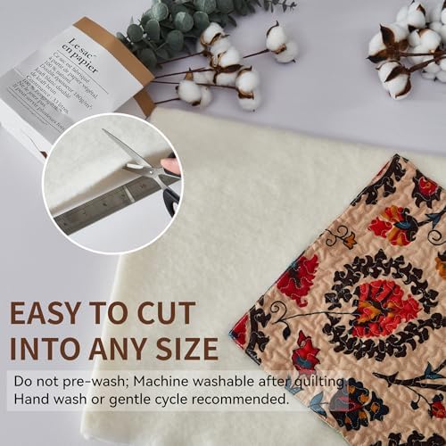 100% Natural Cotton Batting for Quilting 72-Inch x 96-Inch