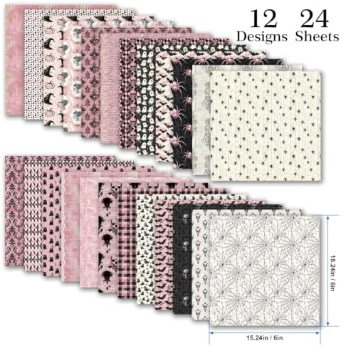 Pink Helloween Scrapbook Paper Pad Journal Decoupage Collage Materials
