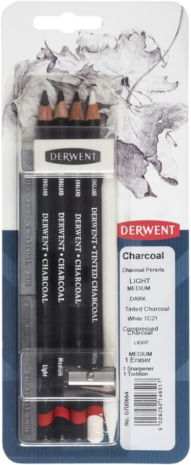 Derwent Charcoal Mixed Media, Pack, 8 Count (0700664)