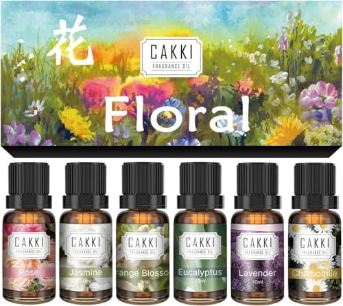 CAKKI Essential Oils for Diffusers for Home, Floral Fragrance Set, 6x10ml
