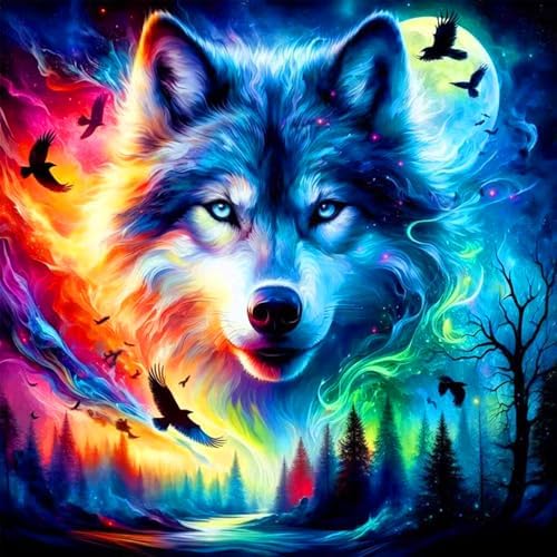 Meothan Diamond Art Kits for Adults Wolf Diamond Painting Kit 13.8x13.8in