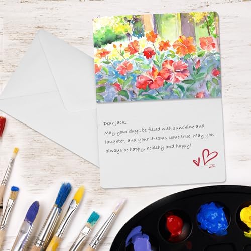 Mototo 30 Set Blank Watercolor Cards with Envelopes 4 x 6 Inch DIY Painting