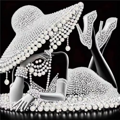 Women's dress Diamond Pearl Painting Kits for Adults,Gem Art 11.8x11.8In