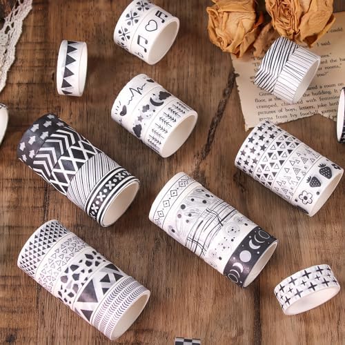 Decorative Washi Tape for Journaling Scrapbooking, Geometric Floral Star