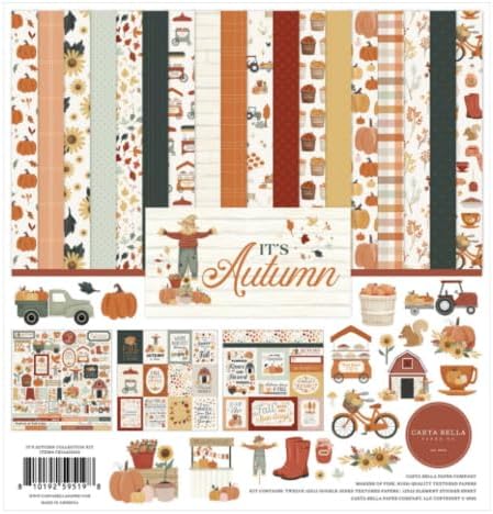Echo Park Fall Collection Kit, Scrapbook Paper & Sticker Set