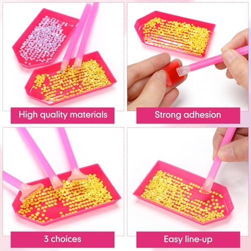 Affrolling 90 Pcs Diamond Art Tools, Drill Pens Trays Glue Clay