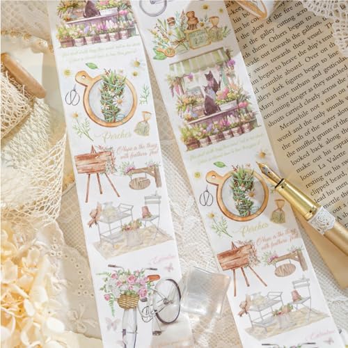 Alideco 6 pcs Decorative Adhesive Tapes Cartoon PET Tape Great for Bullet Journal Supplies, Arts, Scrapbook, DIY Crafts, Planners(huahuibiankuang) (xindonghuadian)