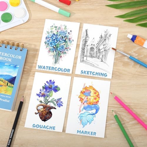 35 Sheets Watercolor Paper Pad 3.5 x 5.5 in, 140 Lb Cold Press