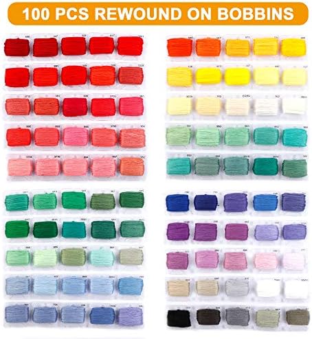 INSCRAFT Embroidery Floss Kit, 364 Pack Embroidery Cross Stitch Kit with 200 Colors Friendship Bracelets Floss and Cross Stitch Tools for Embroidery and Friendship Bracelet String Make