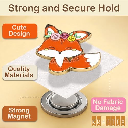 Kraftex Magnetic Needle Minder. Needleminder for Embroidery & Sewing. Cute Needlepoint Accessories. Magnetic Needle Holder for Cross Stitch. Cute Magnet Pin Gift