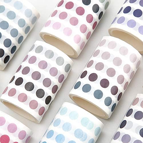 YUBBAEX Morandi 5/16" Dot Washi Tape Round Stickers 1250 Dots Stickers for Bullet Journal Planner Scrapbooking 2 3/8" x 10‘ (Rose Forest)