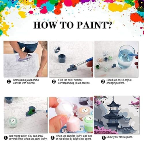 EIBEILI Scenery Paint by Numbers Kit for Adults,DIY Wall Decor