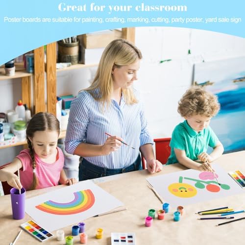 18 Pcs White Poster Board Paper 11.7 x 16.5, ROOKEA White Vision Boards Bulk Smart Posterboard Blank Graphic Display Card Paper for Drawing Artwork School Arts Crafts Classroom Projects Scrapbooking