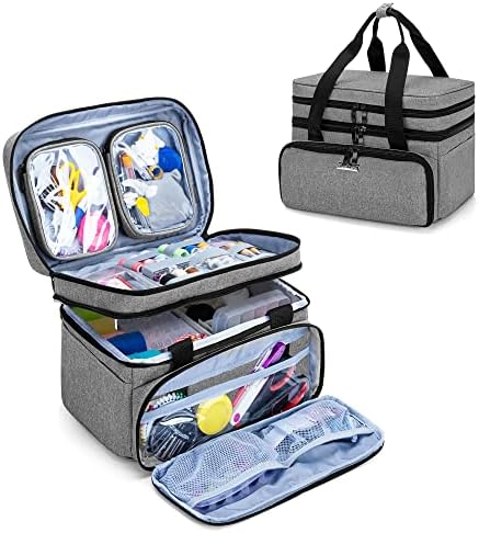 BAFASO Double Layer Sewing Accessories Organizer, Gray