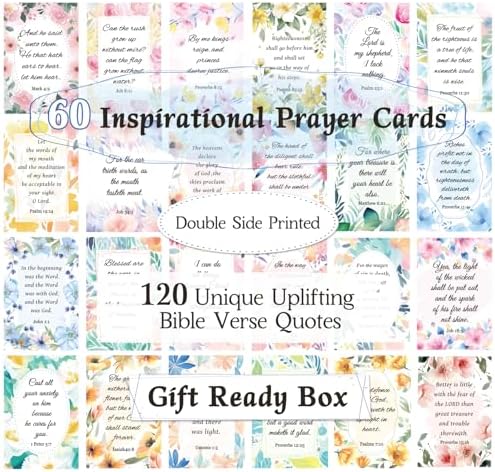 Birthday Cards, 60 Unique Greeting Card Set with Double Side Printed Bible Verse, Art Craft for Kids, Adults, Holiday Gift Ideas for Mom, Friends, Thank You & Greeting Card Collection