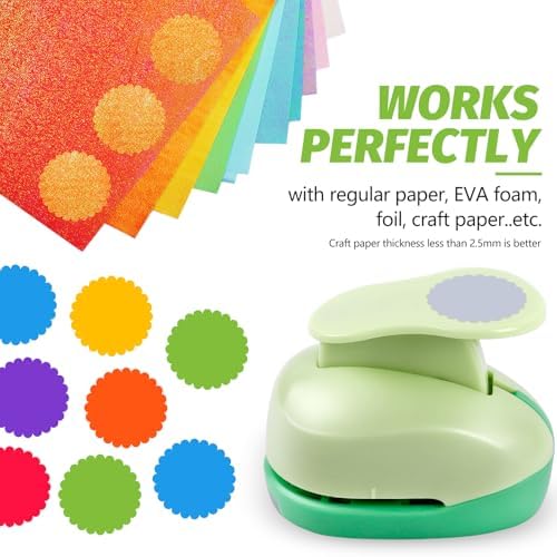 UCEC Scalloped Circle Punch 2"(5 cm) Diameter for Paper Crafts Scrapbooking