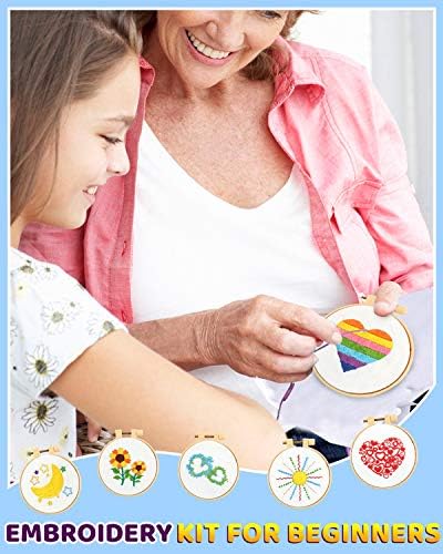 Pllieay 10 PCS Cross Stitch Kits for Beginners, Embroidery Beginner Kits