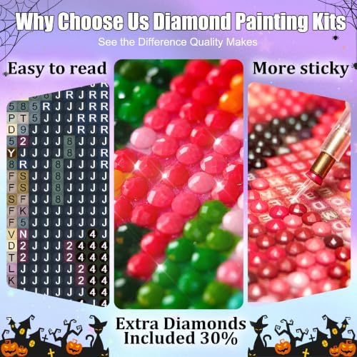Vesmiral Halloween Diamond Art Kits for Adults 12x16inch