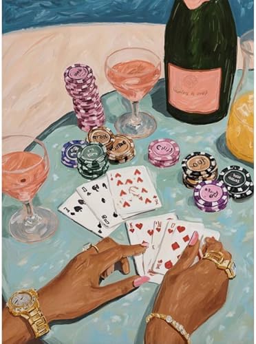 Light Green Poker Diamond Art Kits for Adults Diamond Painting Kits