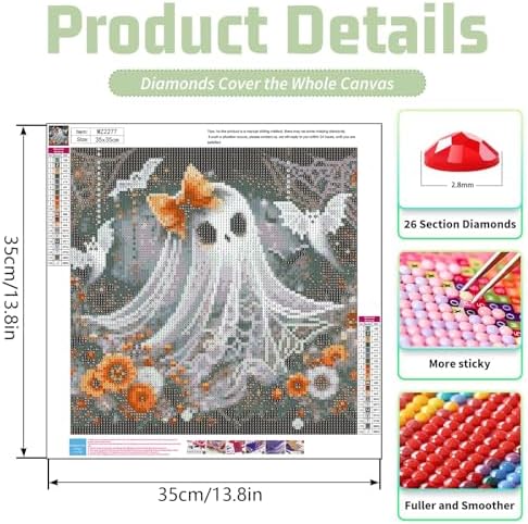 Xylogist Halloween Diamond Art Kits for Adults 14x14 Inch