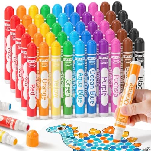 Shuttle Art 50 Pack Dot Markers, 10 Colors x 5 Sets Washable Bingo Daubers for Kids & Toddlers, Non-Toxic Water-Based Art Supplies for Preschoolers and Classroom