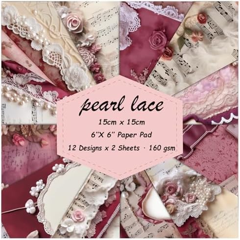 Scrapbook Paper, 24 Sheets 6"×6" 160gsm Single-Sided Patterned Cardstock