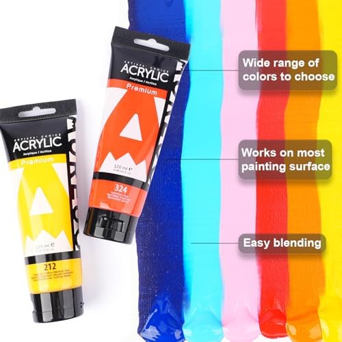 AUREUO Burnt Sienna Acrylic Paint, 4 Fl Oz / 120ml Single Tube, Rich Pigment Art Craft Paints for Canvas, Rocks, Wood, Ceramic, Fabric - Art Supplies for Beginners, Professionals, Artists