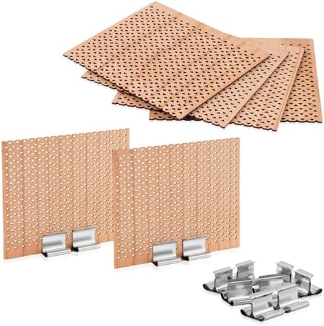 6 Set Large Wood Candle Wick Grid Design Large Wooden Wick 2.7x2.4inch / 70x60mm (Width*Height), Natural Crackling Wood Wick Core with Iron Stands for Soy Candle Making Candles Supplies