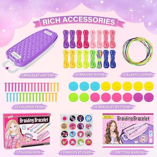 Friendship Bracelet Making Kit for Girls Ages 6-12, DIY Jewelry Craft Toy