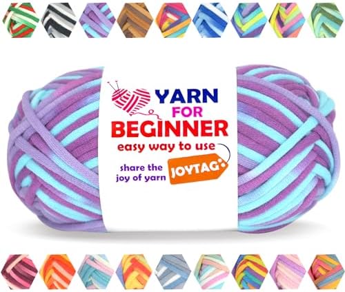 50g Rainbow Beginner Crochet Yarn for Crocheting and Knitting Multicolor Cotton Crochet Yarn for Beginners Easy Yarn for Beginners(Purple Blue Tone)