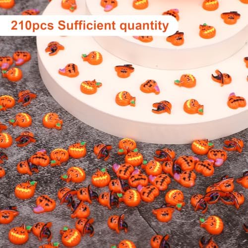 Lyreh 210pcs Mini Resin Halloween Pumpkins, Small Resin Pumpkins