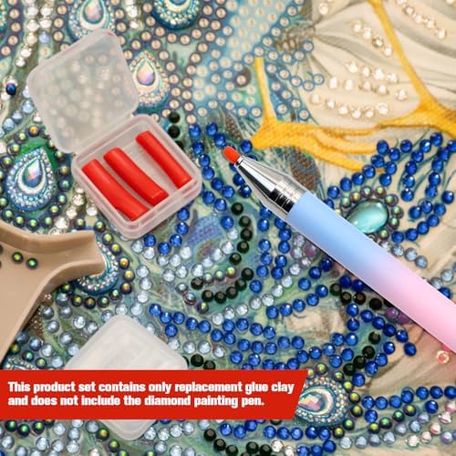 ZYNERY 24 Pcs Glue Clay Refills Paint Pen for Diamond Art Pen Tools, Diamond Refillable Paint Pens for Rhinestones, Gem Art Rhinestone Picker Tool for 5D Gem Painting (8 Boxes)