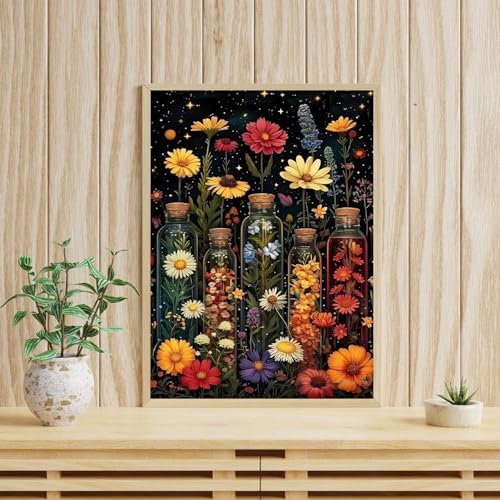 GOUOYANA Diamond Art Kits for Adults Vintage Flowers Diamond Painting Kits