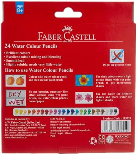 Faber-Castell Watercolor Pencils (24 color) Premium Quality Art Supplies Originals