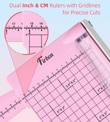 Firbon 12" Guillotine Paper Cutter with Hidden Ruler, Compact Paper Trimmer