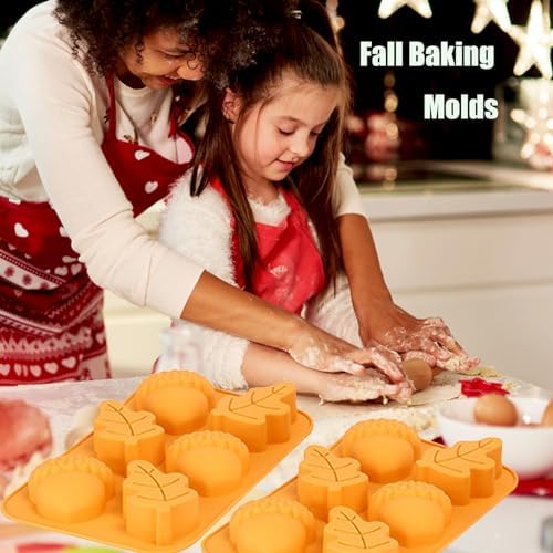 Fall Soap Molds Silicone, 2 Pack Acorn Leaf Thanksgiving Mold 12 Cavity | 3D Acorn Shape Soap Molds for Homemade Soap Wax Candle Thanksgiving Molds for Baking Muffin Jello Jumbo Chocolate Ice Trays