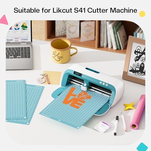 Likcut Cutting Mat for S41 Vinyl Cutter - 8.5" x 12" LightGrip Cutting Mats Compatible with Cricut Joy Xtra, 3 Pack Vinyl Mat for Craft DIY with Precision Grid for DIY Paper, Stickers & Cardstock