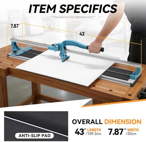 Auto Dynasty 35" Manual Tile Cutter, Cutting Ceramic Porcelain Tile Floor
