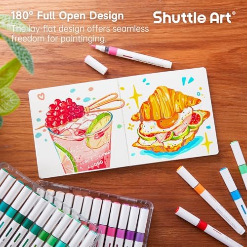 Shuttle Art Acrylic Paint Marker Journal 5.51x5.51, 30 Sheets