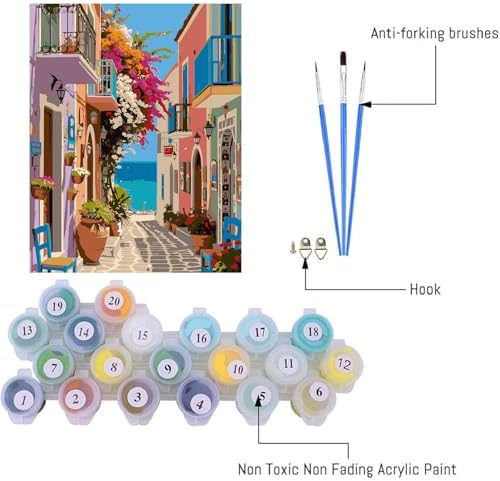 AIBOERL Paint by Numbers Kit for Adults Beginner, Seaside Scenery, 12X16In