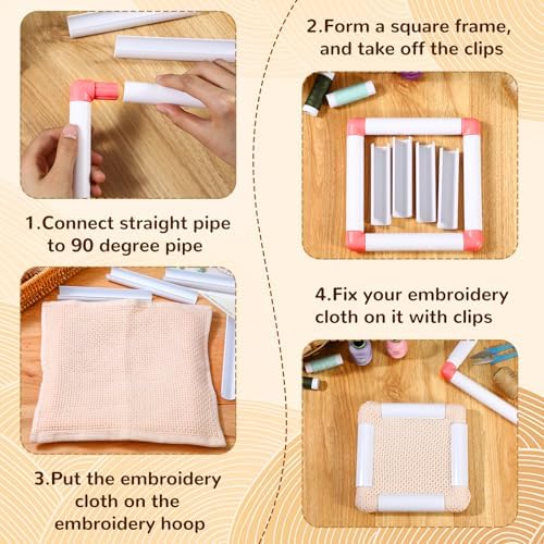 Janinka 3 Pcs Embroidery Hoop Cross Stitch Frames and Hoops, Mixing Colors