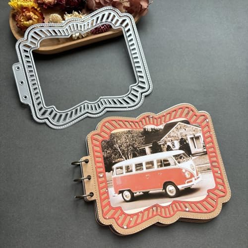 LZBRDY Vintage Charm Lace Frame Die-Cut - Carbon Steel Crafting Dies for Scrapbooking, Card Making, Greeting Cards and Journaling Supplies (Shaped Loose Leaf 6.4 x 5.4 in)