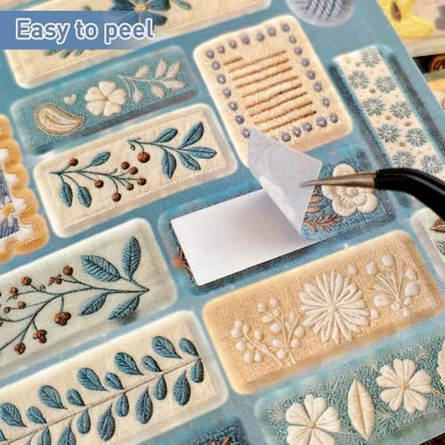 PRSTINCOL Japanese Manga Stickers Book with 30 Sheets of Deep Blue Aesthetic Die Cut Stickers for DIY Journal and Planner